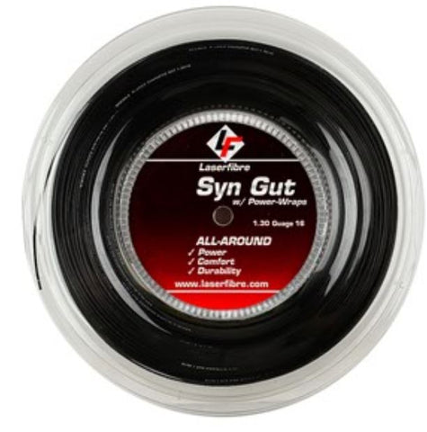 Syn Gut w/ Power-Wraps-  Reel (Black)